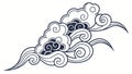 Traditional Asian Clouds Pattern, Elegant Decorative Element, vector design Generative AI Royalty Free Stock Photo