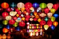 Traditional asian culorful lanterns on chinese market Royalty Free Stock Photo