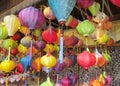 Traditional asian culorful lanterns on chinese market Royalty Free Stock Photo