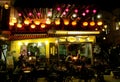 Traditional asian culorful lanterns at night restaurant Royalty Free Stock Photo