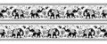 Traditional Asian elephant border design