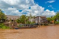 Traditional Asian Fishermen River Village