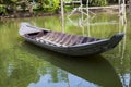 Traditional asian fishing boat in river, vietnam. Royalty Free Stock Photo