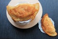 Traditional Asian food fried pies with meat