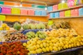 Traditional asian food market in Thailand, exotic fruits Royalty Free Stock Photo