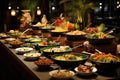 Traditional Asian food sold in an European shopping mall food court