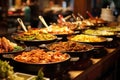 Traditional Asian food sold in an European shopping mall food court