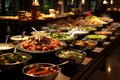 Traditional Asian food sold in an European shopping mall food court