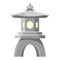 Traditional Asian garden lantern vector flat illustration. Ethnic Japanese outdoor concrete lamp Royalty Free Stock Photo