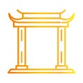 Traditional asian gate monument gradient style icon