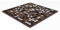 Traditional asian goban board and weiqi go game. 3d illustration