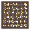 Traditional asian goban board and weiqi go game. luxury variant. 3d illustration