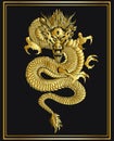 Traditional asian golden dragon