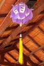 Traditional asian lantern in the courtyard of a Buddhist temple Royalty Free Stock Photo