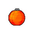 traditional asian lantern game pixel art vector illustration