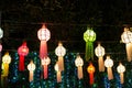 Traditional asian lantern shining at night Royalty Free Stock Photo