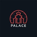 Traditional asian palace architecture logo design inspiration template