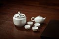 Traditional asian tea Set on a Wooden Table Royalty Free Stock Photo