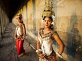 Traditional aspara dancers, Siem Reap, Cambodia. Royalty Free Stock Photo