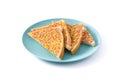 Traditional Australian fairy bread on plate isolated