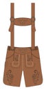 Traditional austrian and bavarian lederhosen leather pants. Vector hand drawn illustration.