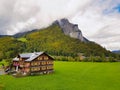 Traditional Austrian farmhouse in the village of Au.