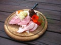 Traditional austrian ham plate Royalty Free Stock Photo