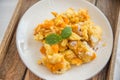 Traditional austrian kaiserschmarrn with apricots Royalty Free Stock Photo