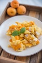 Traditional austrian kaiserschmarrn with apricots Royalty Free Stock Photo