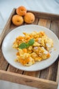 Traditional austrian kaiserschmarrn with apricots