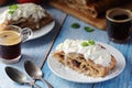 Traditional Austrian strudel with apples