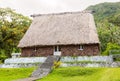 Traditional authentic fijian Bure, wood-and-straw thatched walls, roof hut. Levuka town, Ovalau island, Lomaiviti. Fiji, Oceania.