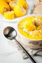 Traditional autumn corn soup