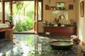 Traditional Ayurvedic medicine practices captured in a serene setting