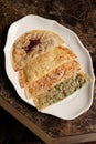 Traditional azerbaijani cuisine flat bread with herbs and meat