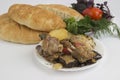 Traditional Azerbaijani dish - Saj with meat and vegetables