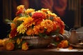 Traditional Aztec Marigold Flower Arrangement