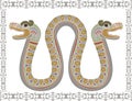 Traditional Aztec snake with two heads Royalty Free Stock Photo
