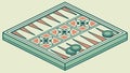 Traditional Backgammon Game Board, Strategy and Entertainment, vector design Generative AI Royalty Free Stock Photo