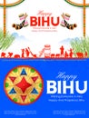 Traditional background for religious holiday festival of Assamese New Year Bihu of Assam India