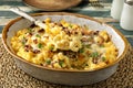 Traditional baked cheese cream macaroni Royalty Free Stock Photo