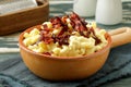 Traditional  cheese cream macaroni with bacon Royalty Free Stock Photo