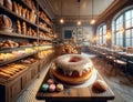 Traditional Bakery Interior with Assorted Pastries