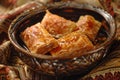 Traditional Baklava in Ornate Bowl, Middle Eastern Cuisine Concept