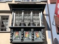 Traditional balconies on old houses in the city of Zurich Royalty Free Stock Photo