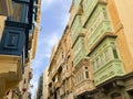 Traditional balconies in Valetta, Malta, Traditional Architecture Royalty Free Stock Photo