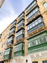 Traditional balconies in Valetta, Malta, Traditional Architecture Royalty Free Stock Photo