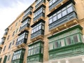 Traditional balconies in Valetta, Malta, Traditional Architecture Royalty Free Stock Photo