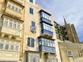 Traditional balconies in Valetta, Malta, Traditional Architecture Royalty Free Stock Photo