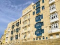 Traditional balconies in Valetta, Malta, Traditional Architecture Royalty Free Stock Photo